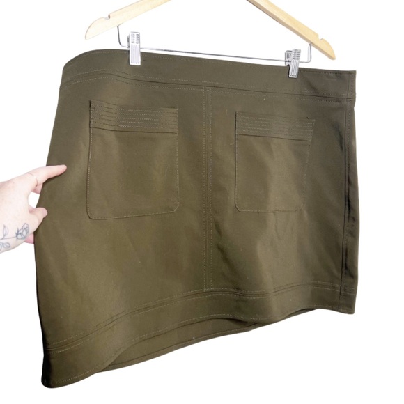 New with Tag Express Olive Green Hip Pocket Formal Business Casual Mini Skirt - Picture 6 of 16